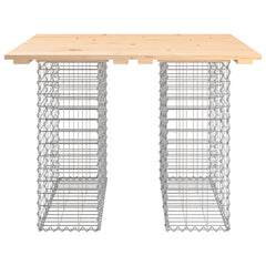 Bancă de grădină, design gabion, 100x102x72cm, lemn masiv pin