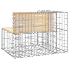 Bancă de grădină design gabion, 92x71x65,5cm, lemn masiv de pin