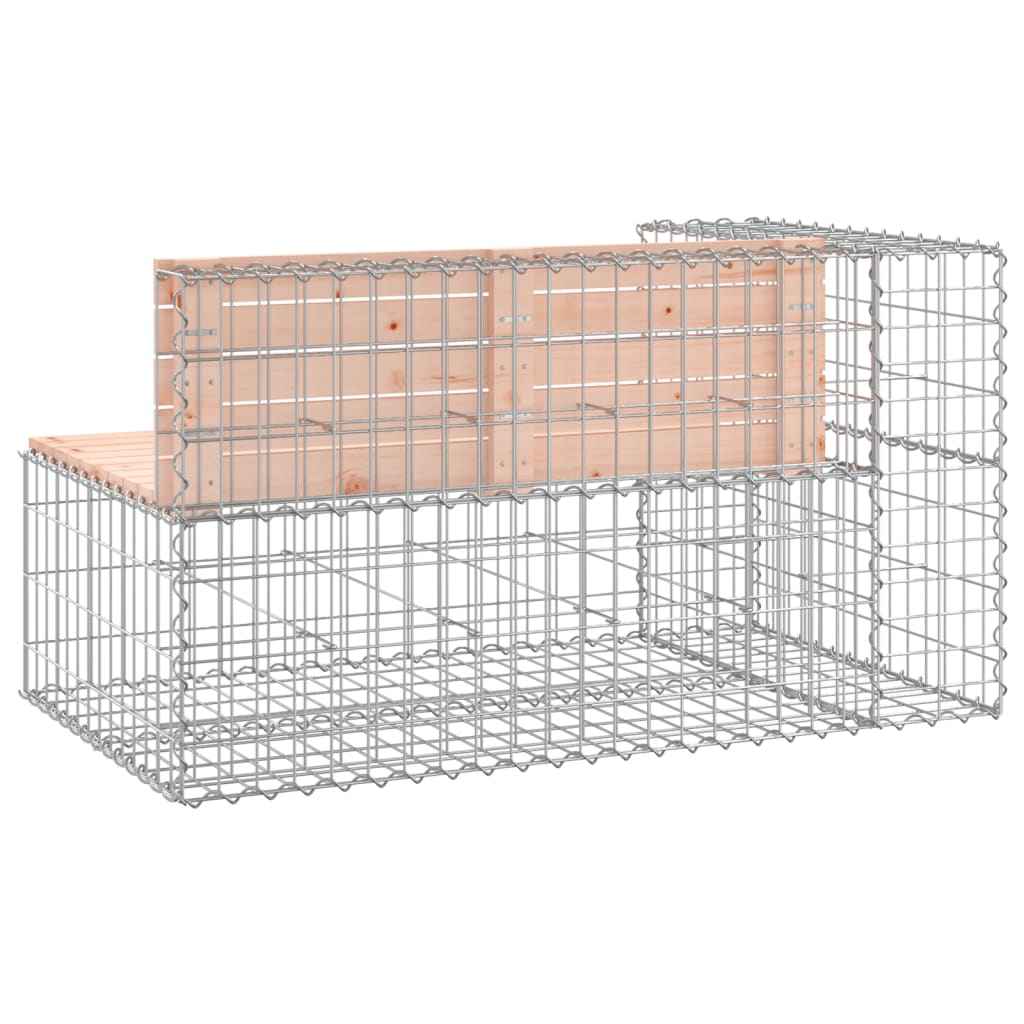 Bancă de grădină design gabion 122x71x65,5cm lemn masiv Douglas