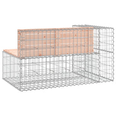 Bancă de grădină design gabion 122x71x65,5cm lemn masiv Douglas