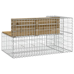 Bancă de grădină design gabion 122x71x65,5cm lemn pin impregnat