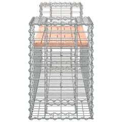 Bancă de grădină cu gabion, 183x41x60,5 cm, lemn masiv Douglas