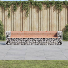 Bancă de grădină tip gabion 287x71x65,5 cm, lemn masiv Douglas