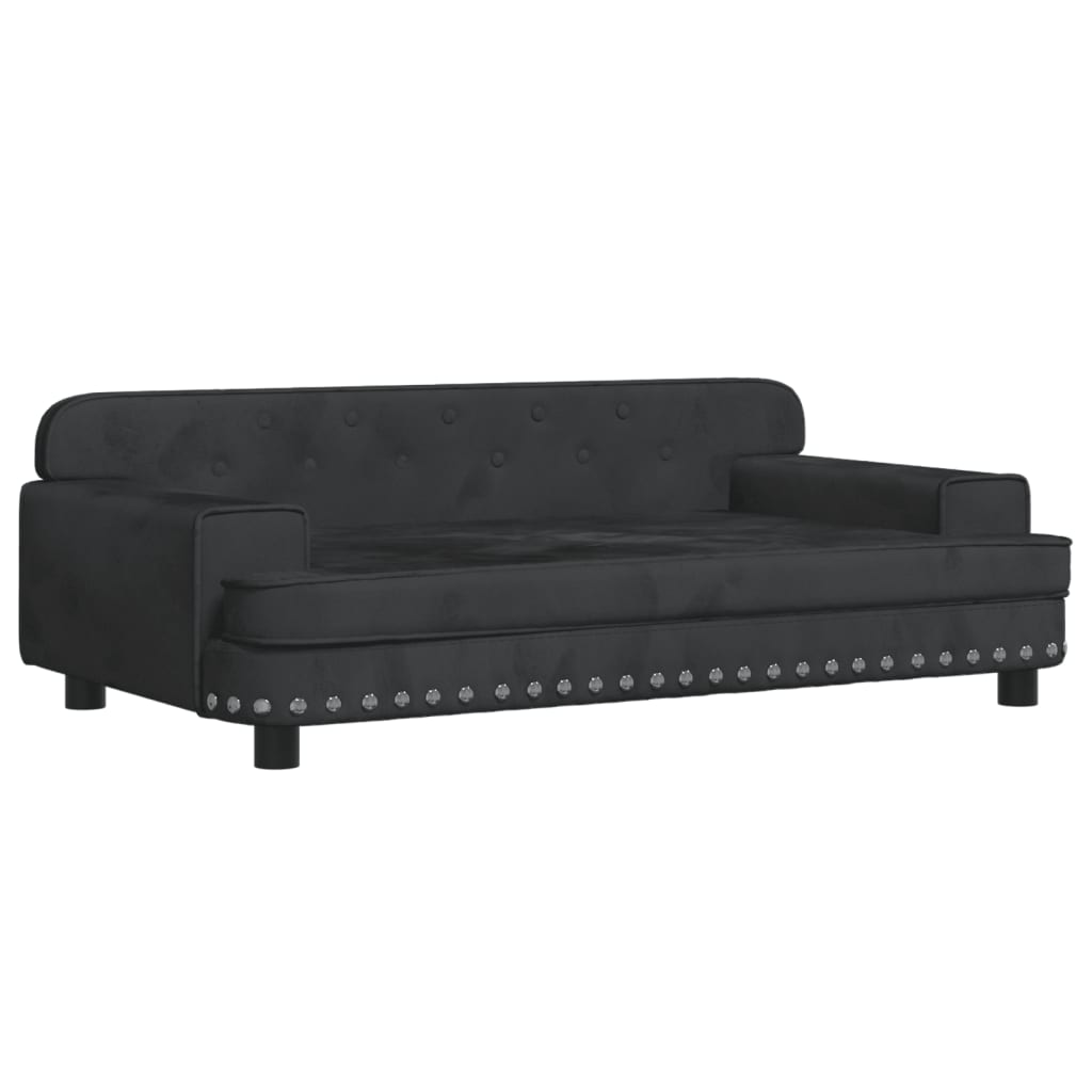 Canapea pentru copii, negru, 90x53x30 cm, catifea