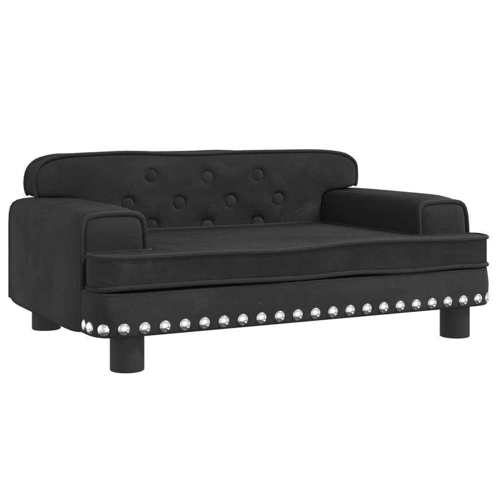 Canapea pentru copii, negru, 70x45x30 cm, catifea