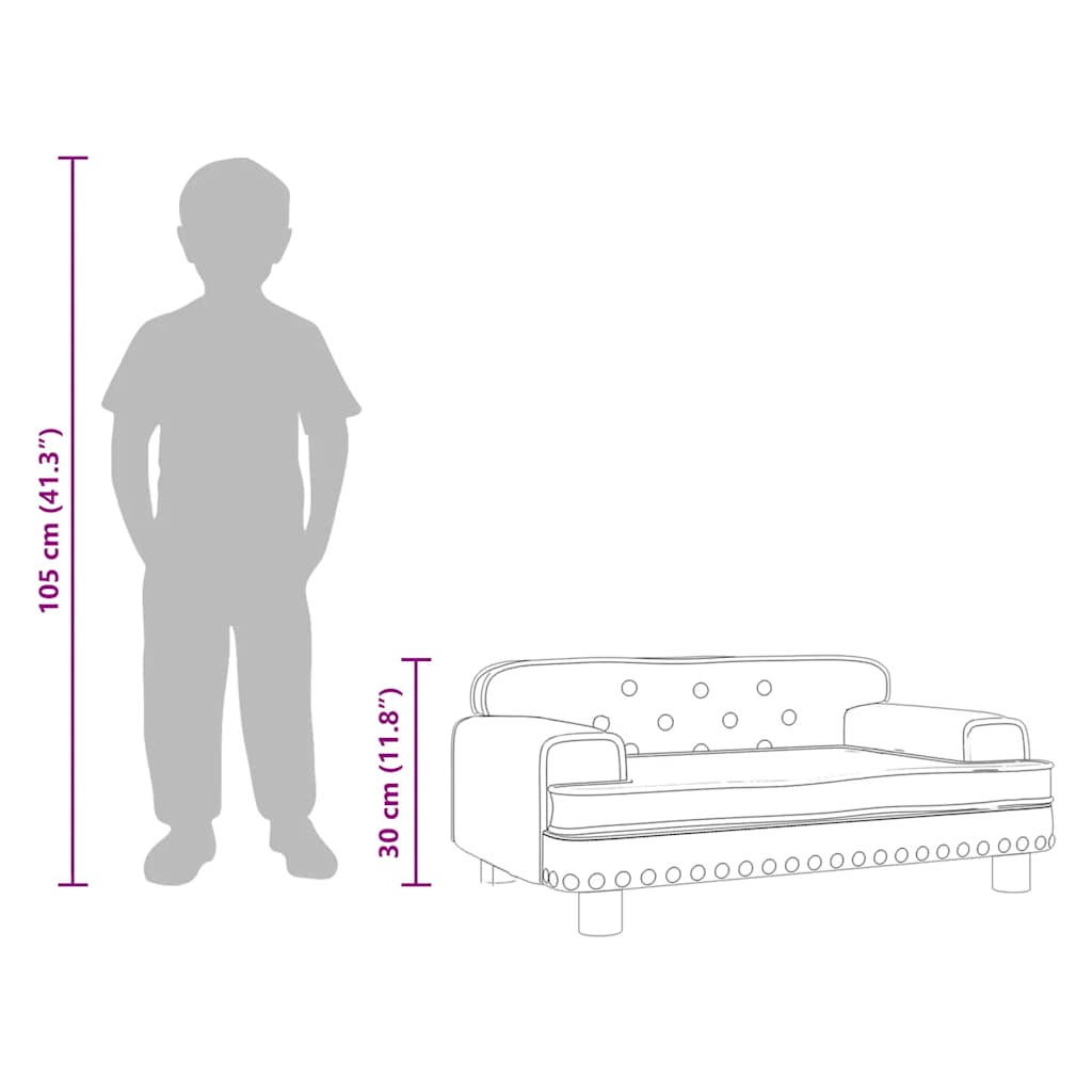 Canapea pentru copii, cappuccino, 70x45x30 cm, piele ecologică