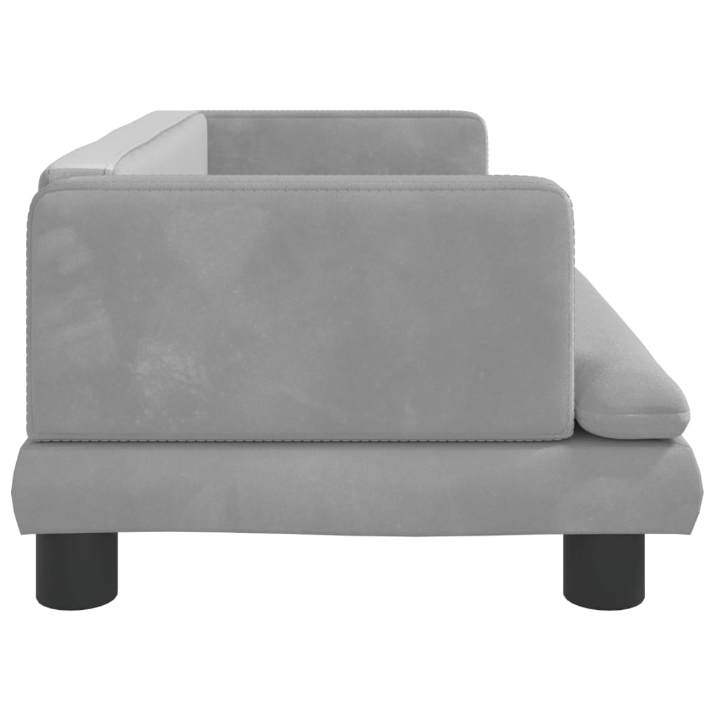 Canapea pentru copii, gri deschis, 80x45x30 cm, catifea