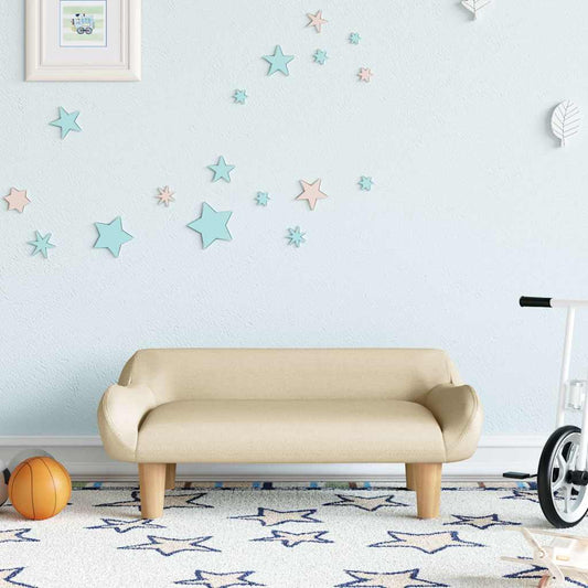 Canapea pentru copii, crem, 70x40x24 cm, material textil