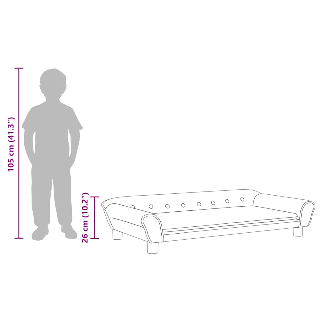 Canapea pentru copii, roz, 100x50x26 cm, catifea