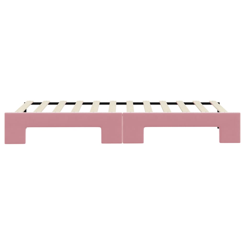 Pat de zi cu extensie, roz, 80x200 cm, catifea