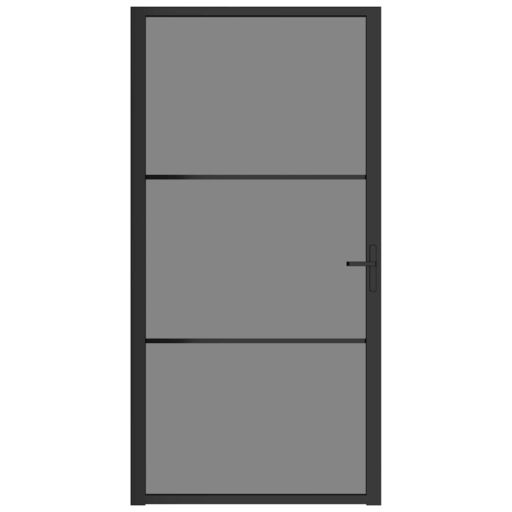 Ușă de interior, 102,5x201,5 cm, Negru, sticlă ESG și aluminiu