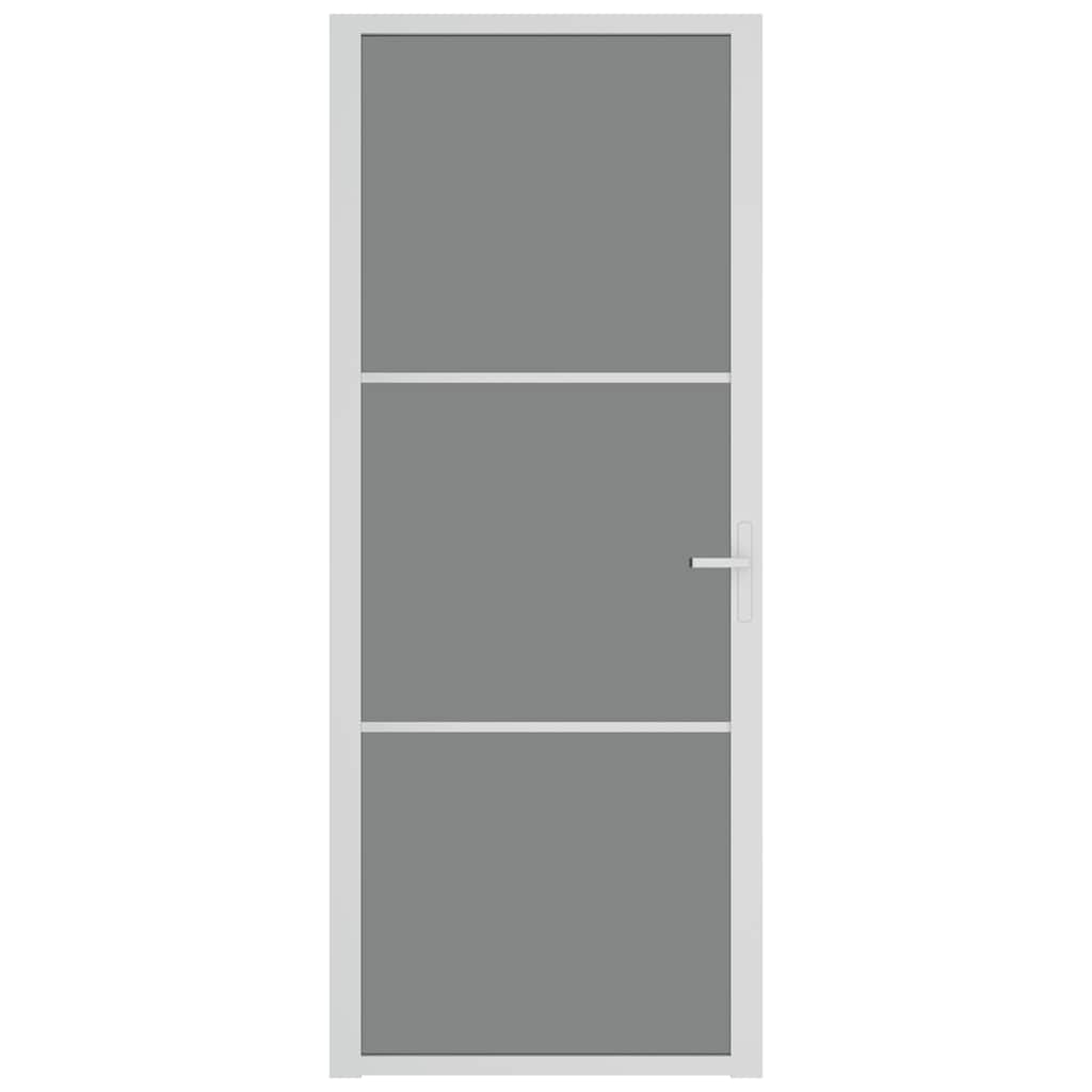 Ușă de interior, 83x201,5 cm, alb, sticlă ESG și aluminiu