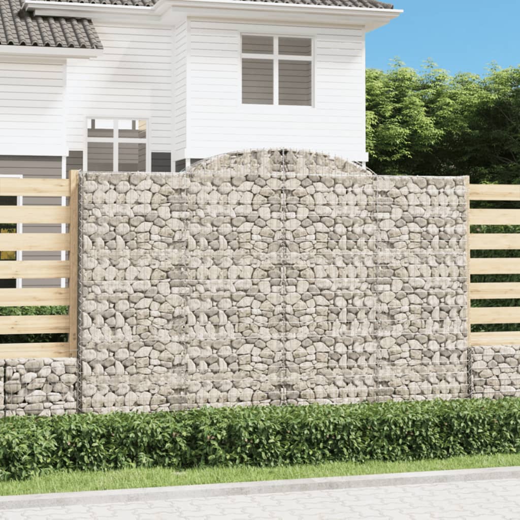 Coșuri gabion arcuite, 2 buc. 300x30x200/220 cm fier galvanizat