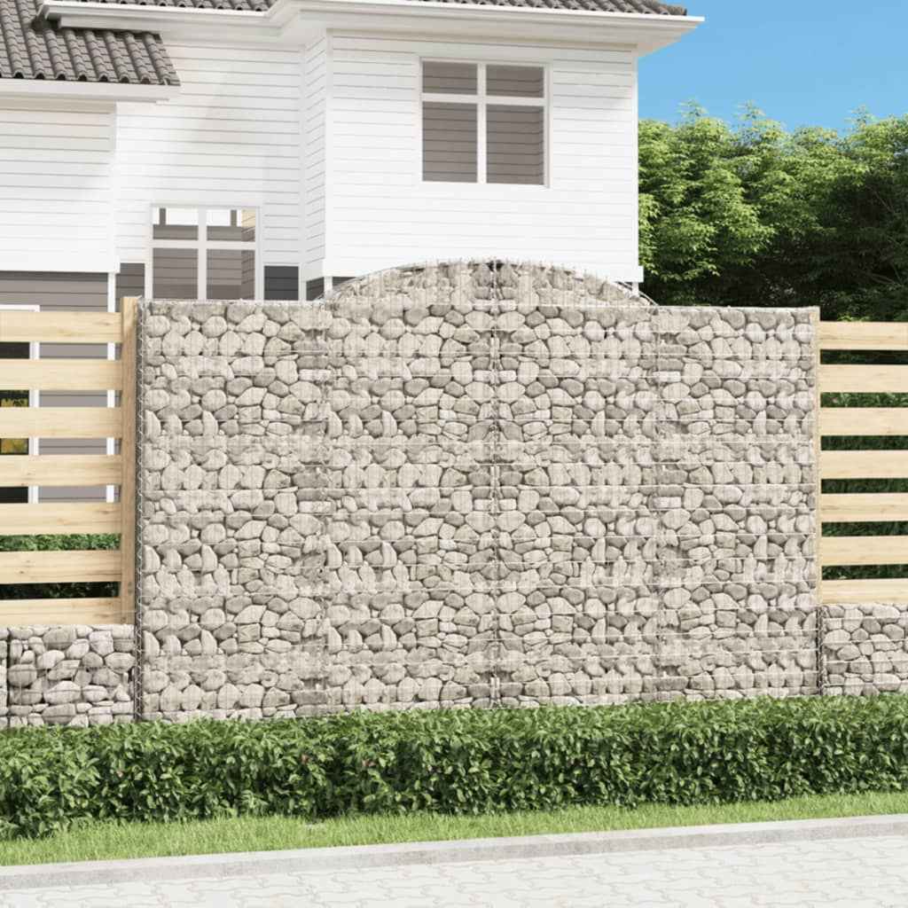 Coșuri gabion arcuite, 2 buc. 300x30x200/220 cm fier galvanizat