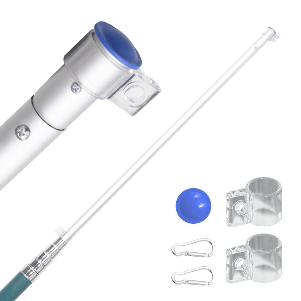 Steag Belgia și stâlp din aluminiu, 5,55 m - Vendito