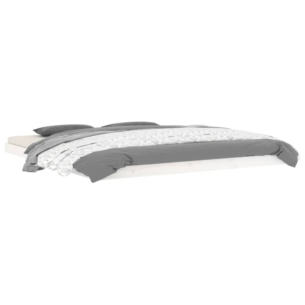 Cadru de pat Super King, alb, 180x200 cm, lemn masiv de pin