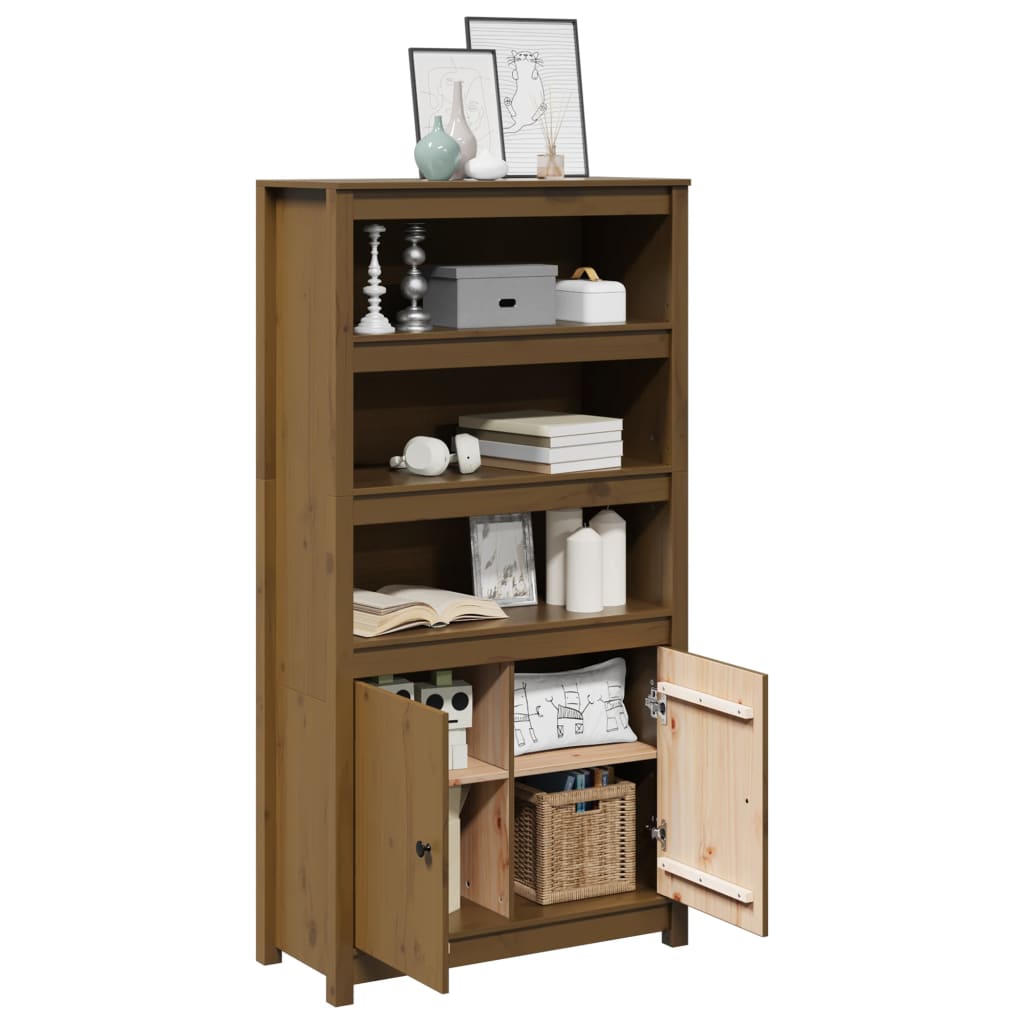 Dulap înalt, maro miere, 80x35x154 cm, lemn masiv de pin