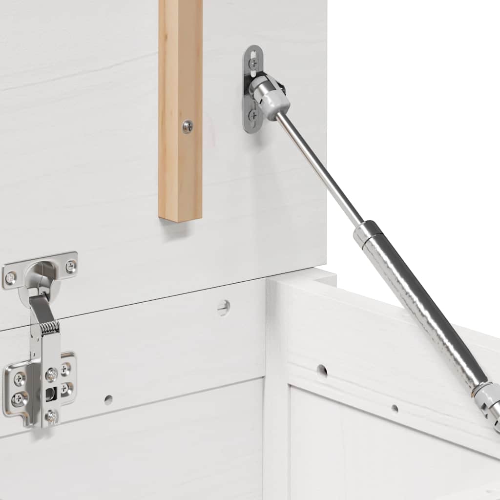 Cutie de depozitare, alb, 110x50x45,5 cm, lemn masiv de pin