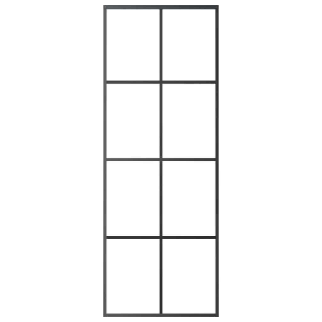 Ușă glisantă cu set feronerie, 76x205 cm, sticlă ESG/aluminiu