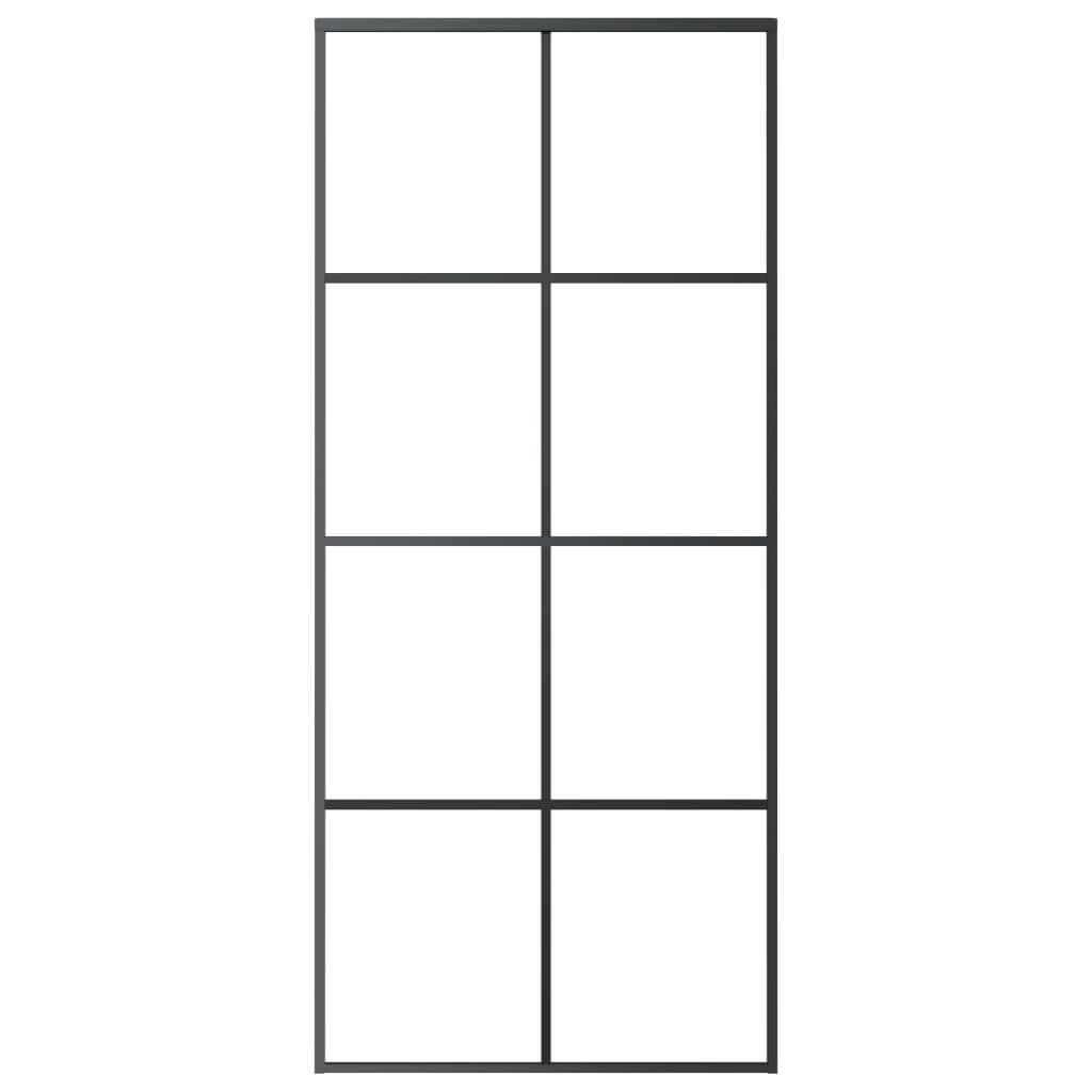 Ușă glisantă cu set feronerie, 90x205 cm, sticlă ESG/aluminiu