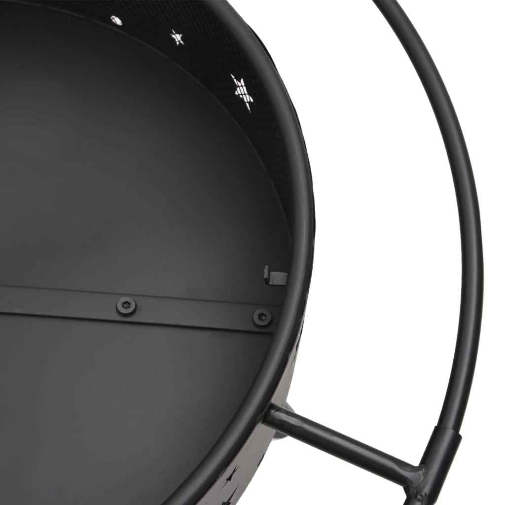 Vatră de foc cu vătrai, 70 cm, oțel, XXL