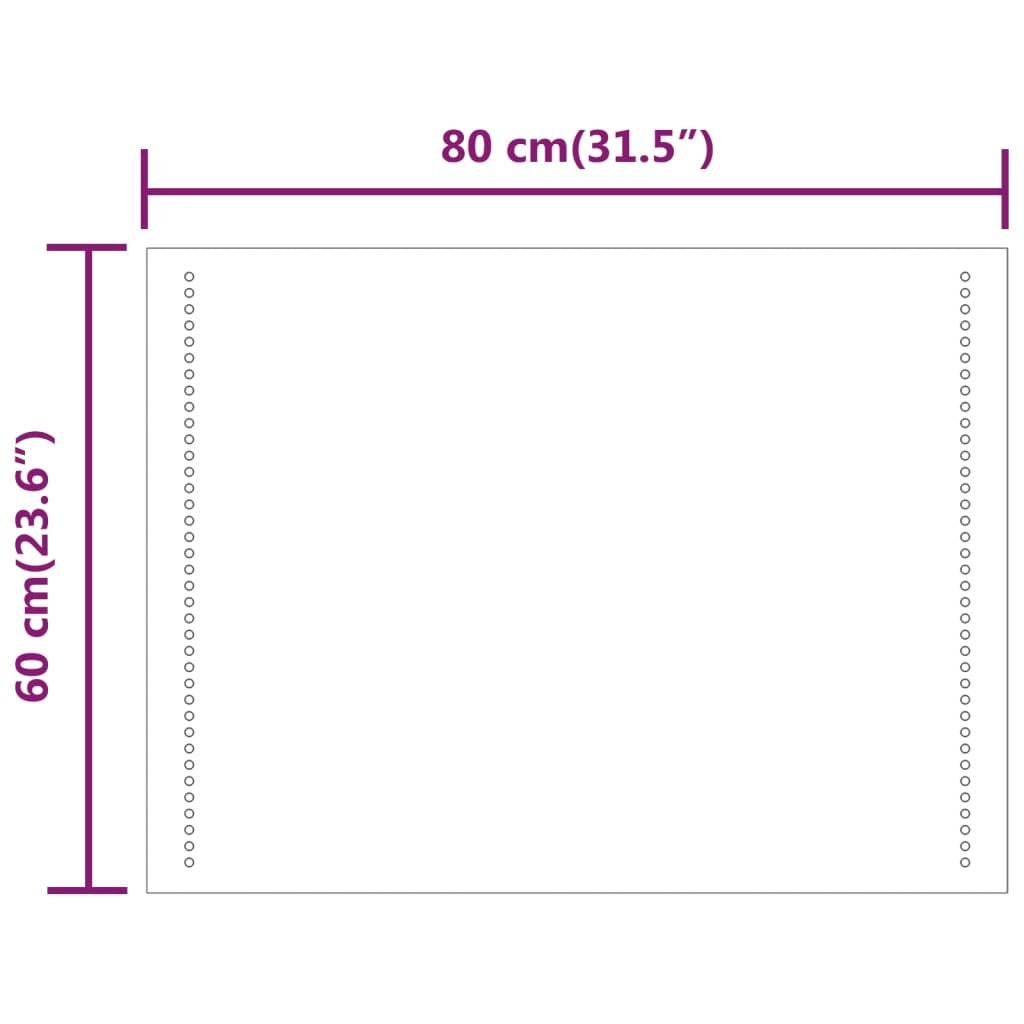 Oglindă de baie cu LED, 60x80 cm