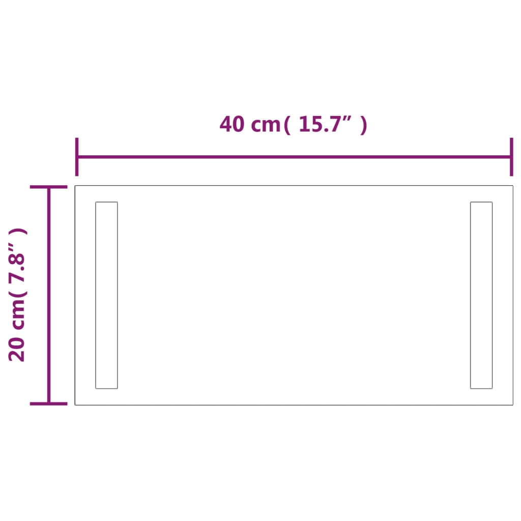 Oglindă de baie cu LED, 20x40 cm - Vendito