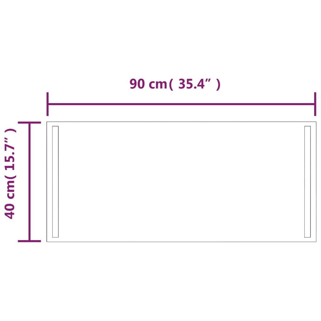 Oglindă de baie cu LED, 40x90 cm - Vendito
