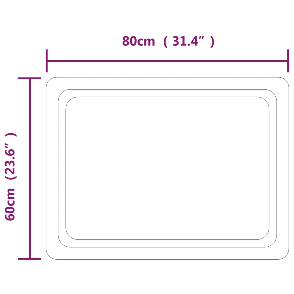 Oglindă de baie cu LED, 60x80 cm