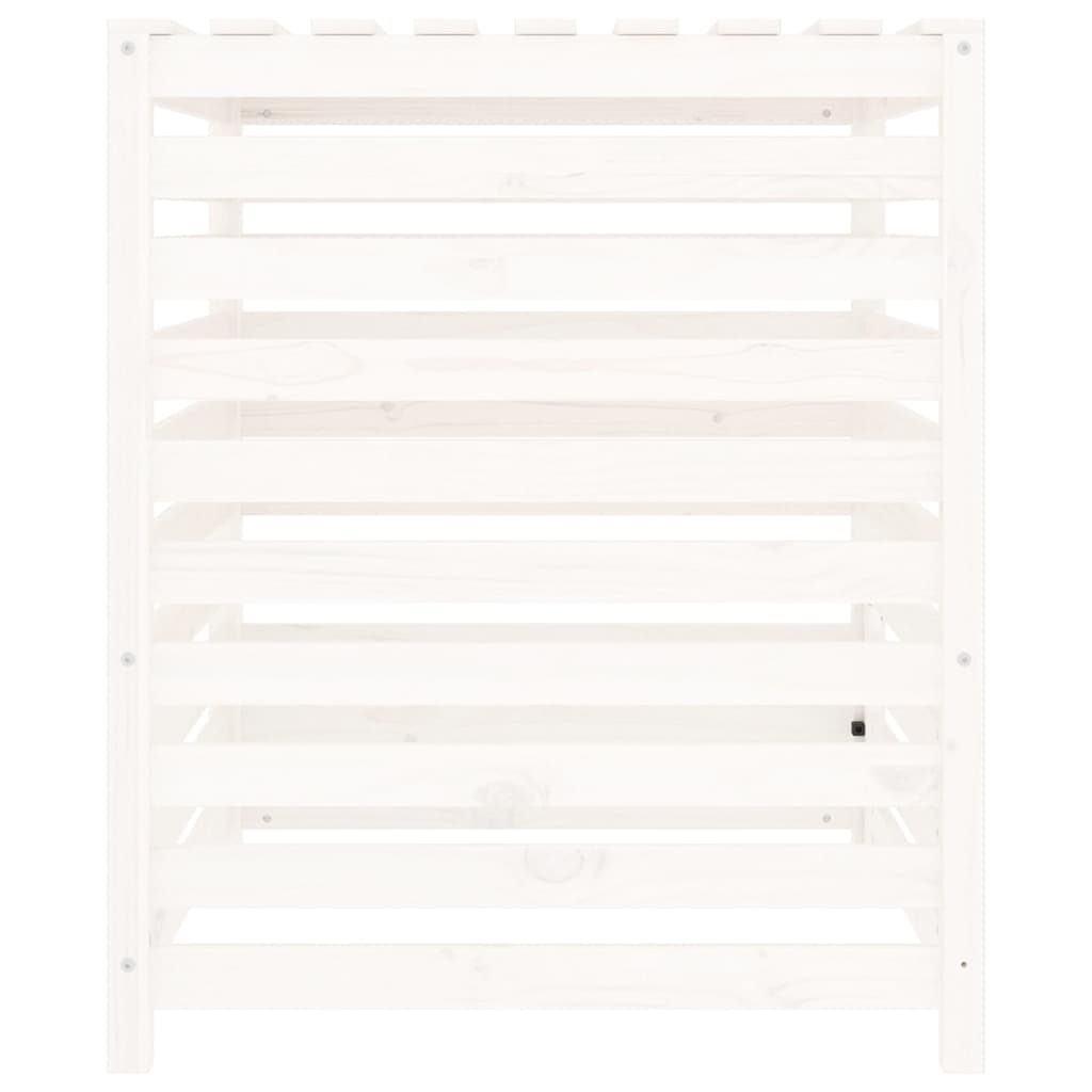 Compostor, alb, 82,5x82,5x99,5 cm, lemn masiv de pin