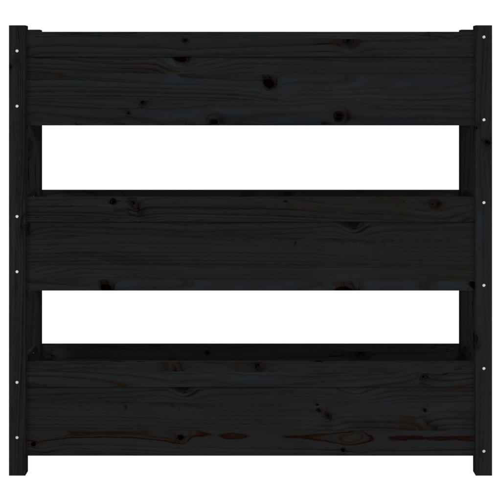 Jardinieră, negru, 112x25x104,5 cm, lemn masiv de pin