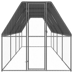 Coteț de păsări pentru exterior, 2x8x2 m, oțel galvanizat