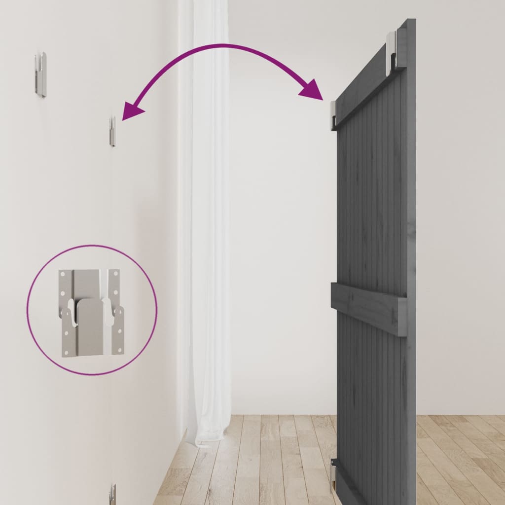 Tăblie de pat pentru perete, gri, 95,5x3x90 cm, lemn masiv pin