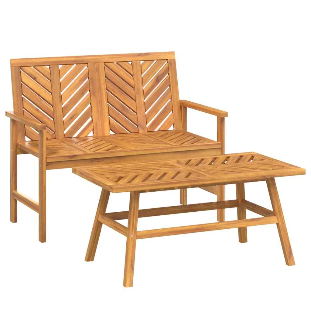 Set mobilier de relaxare de grădină, 2 piese, lemn masiv acacia