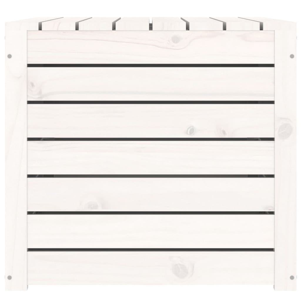 Ladă depozitare grădină, alb, 101x50,5x46,5cm, lemn masiv pin