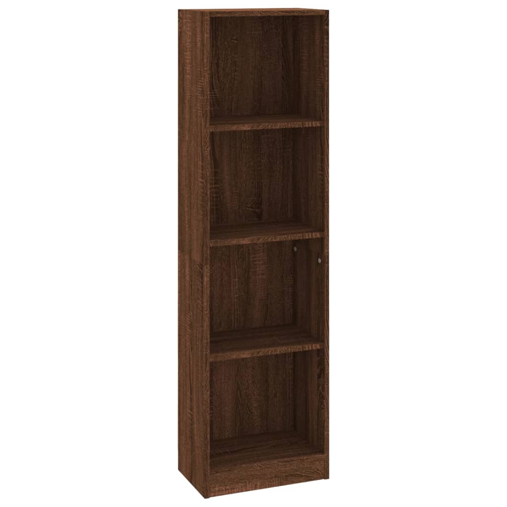 Bibliotecă cu 4 niveluri stejar maro 40x24x143 cm lemn compozit