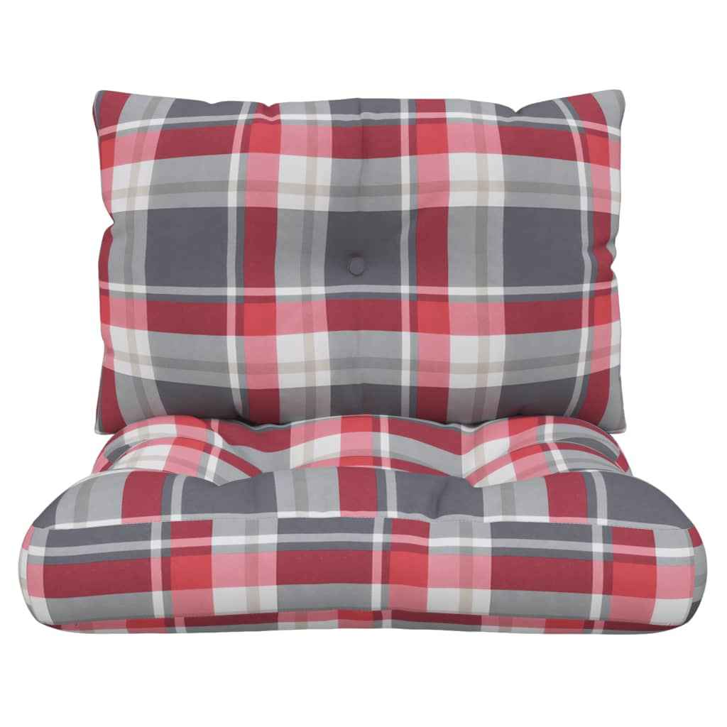 Perne pentru paleți 2 buc. roșu țesătură cu model în carouri