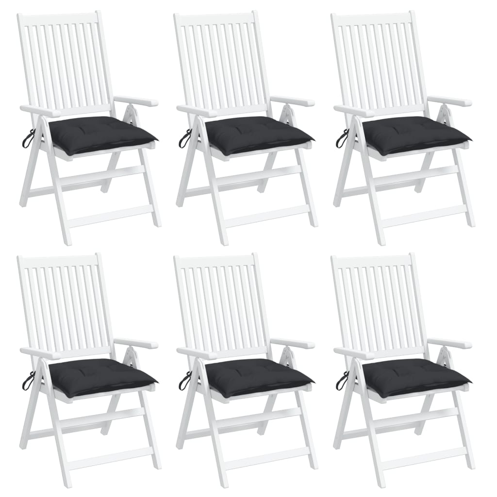 Perne de scaun, 6 buc., negru, 40x40x7 cm, textil oxford