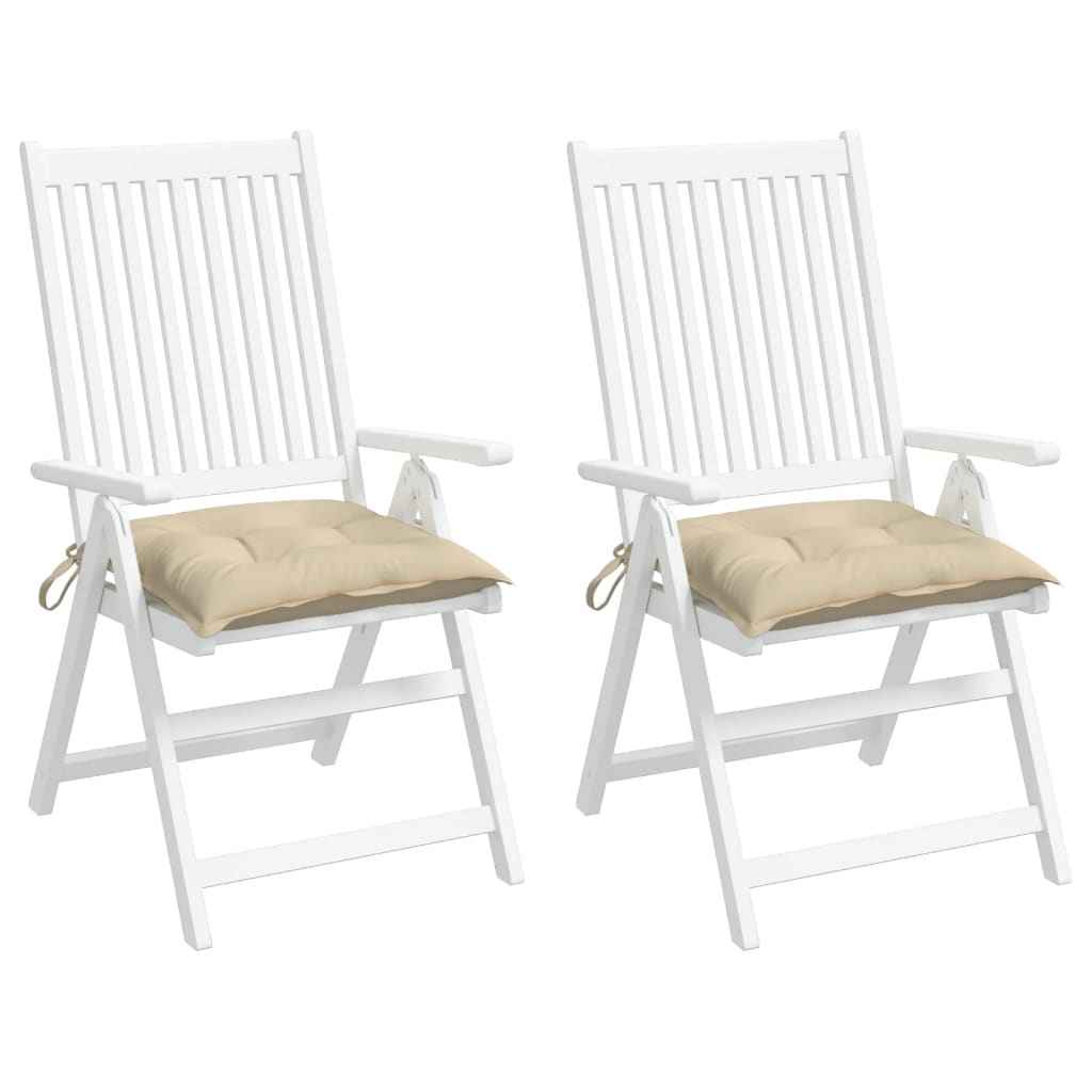 Perne de scaun, 2 buc., bej, 50x50x7 cm, textil oxford