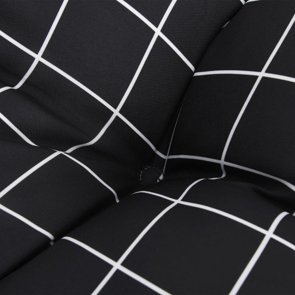 Pernă bancă de grădină negru carouri, 180x50x7cm, textil oxford