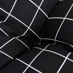 Pernă bancă de grădină negru carouri, 180x50x7cm, textil oxford