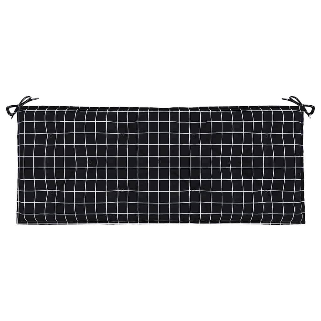 Perne bancă de grădină 2 buc. negru carouri 120x50x7 cm textil