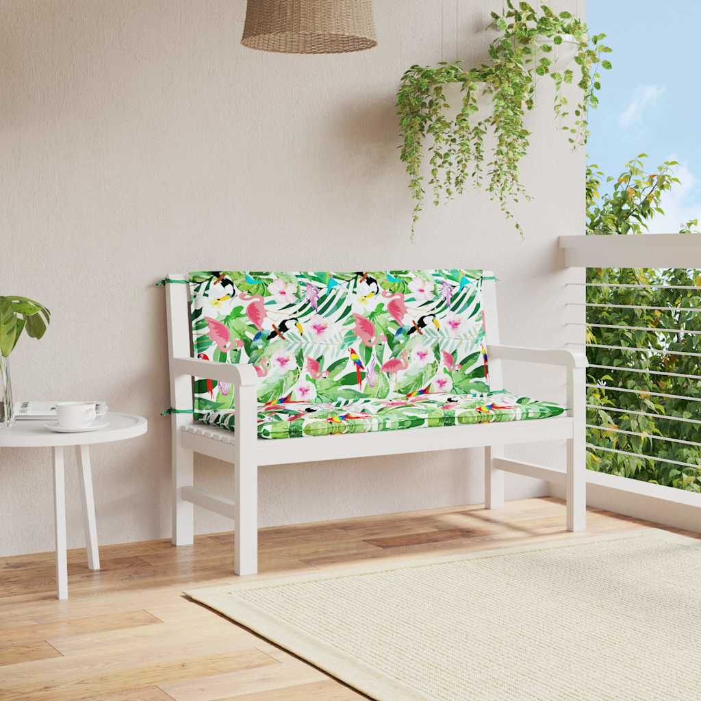 Perne bancă de grădină 2 buc. multicolor 120x50x7 cm textil