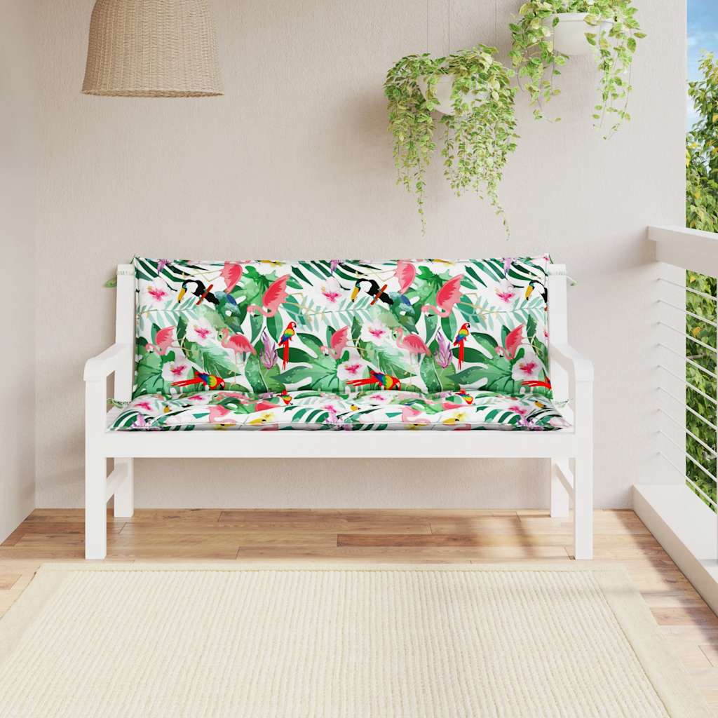 Perne bancă de grădină, 2 buc., multicolor, 150x50x7cm, textil