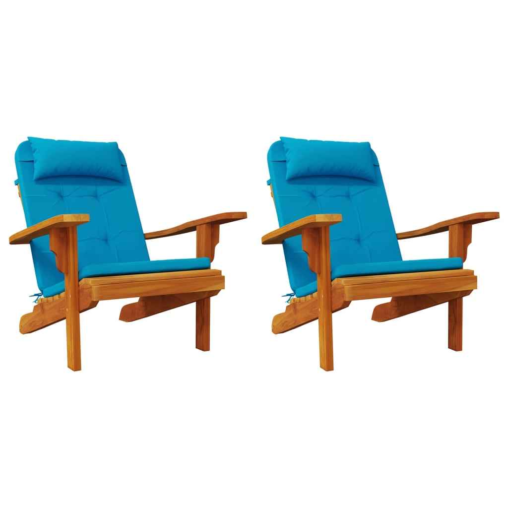 Perne de scaun adirondack, 2 buc, bleu, țesătură Oxford