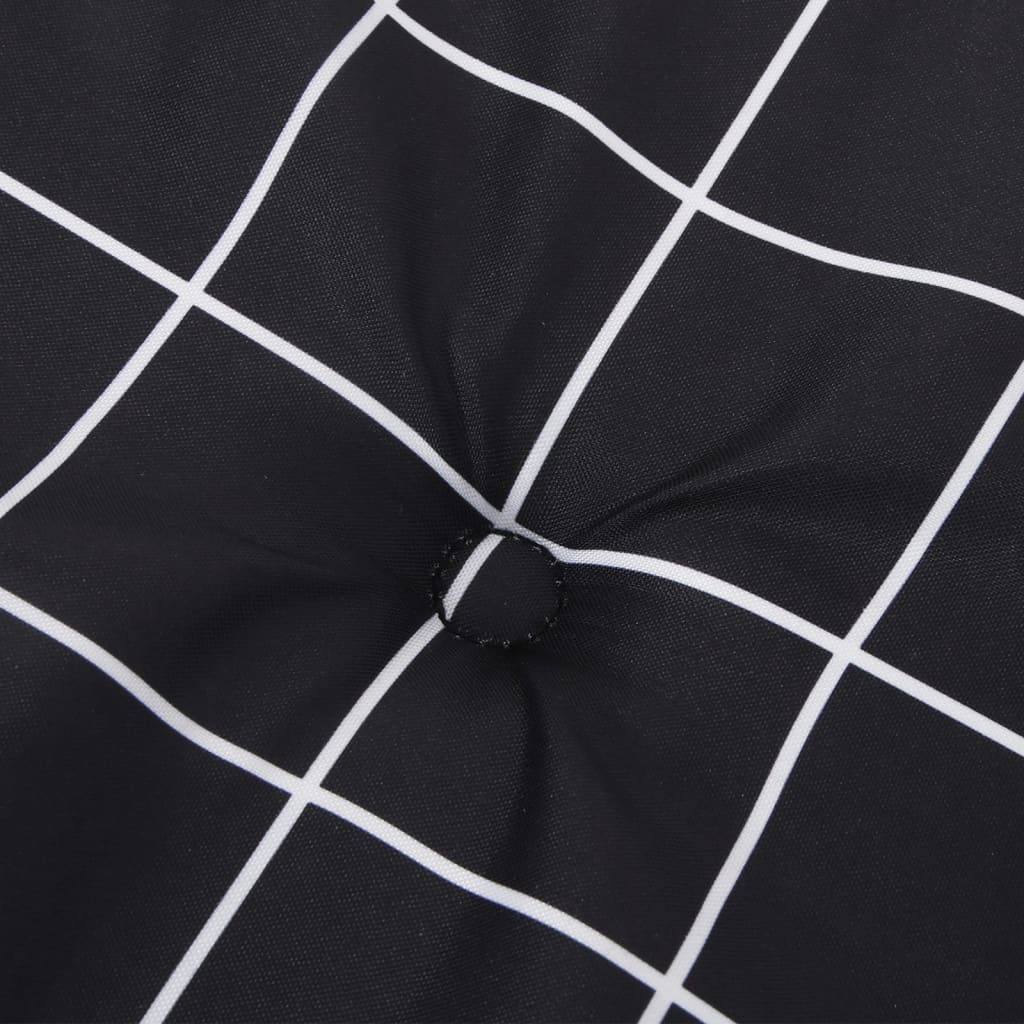 Perne scaun de terasă, 2 buc, negru, carouri, textil Oxford