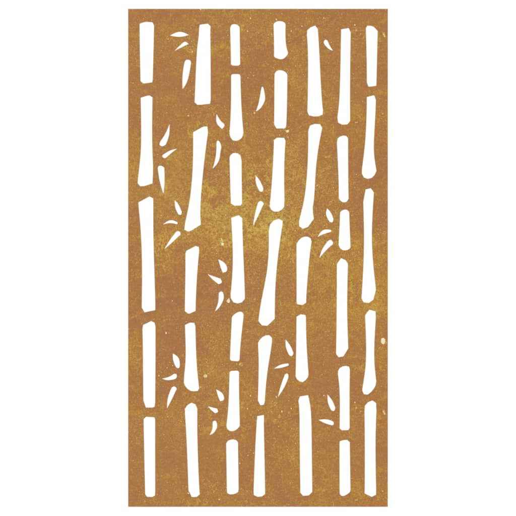 Decor perete de grădină 105x55 cm design bambus oțel Corten