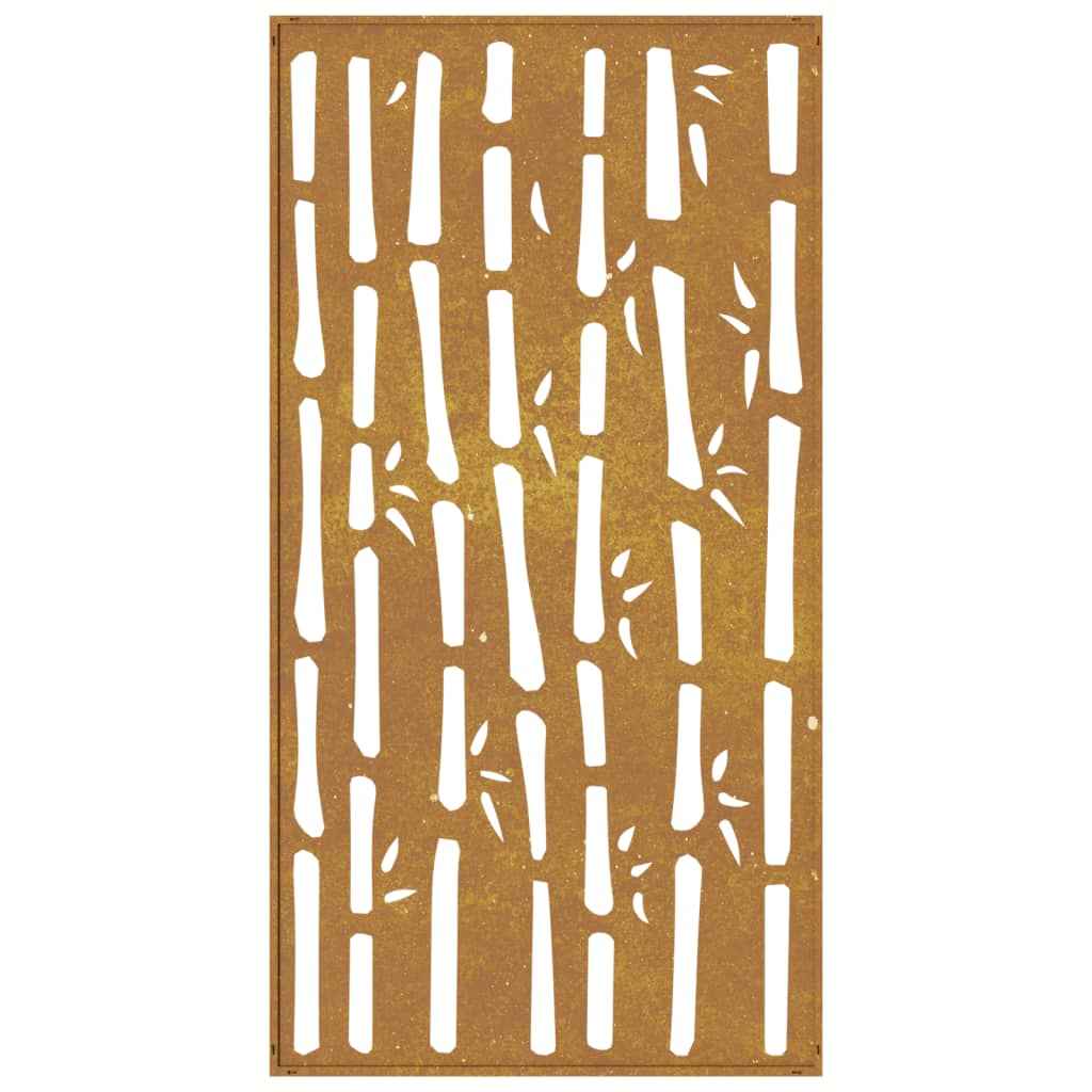 Decor perete de grădină 105x55 cm design bambus oțel Corten