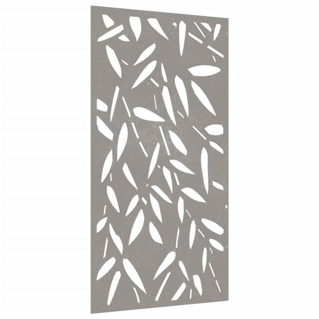 Decor de perete 105x55 cm design frunze bambus oțel Corten