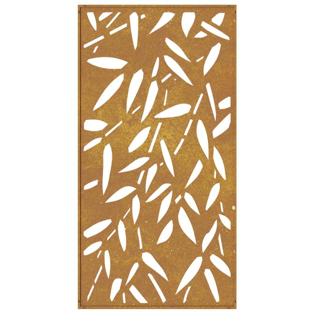 Decor de perete 105x55 cm design frunze bambus oțel Corten